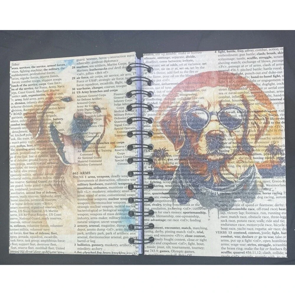 Journal Unique Dog Lover Designs Handmade Upcycled Spiral Notebook Animal Lovers